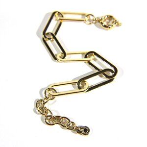 BaubleBar Gold Tone Paperclip Link Bracelet